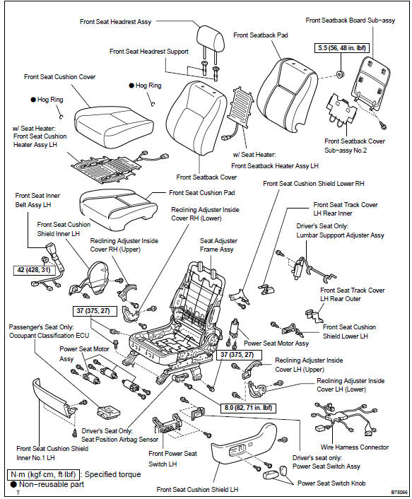 Toyota Camry Front seat assembly (power seat type) Seat